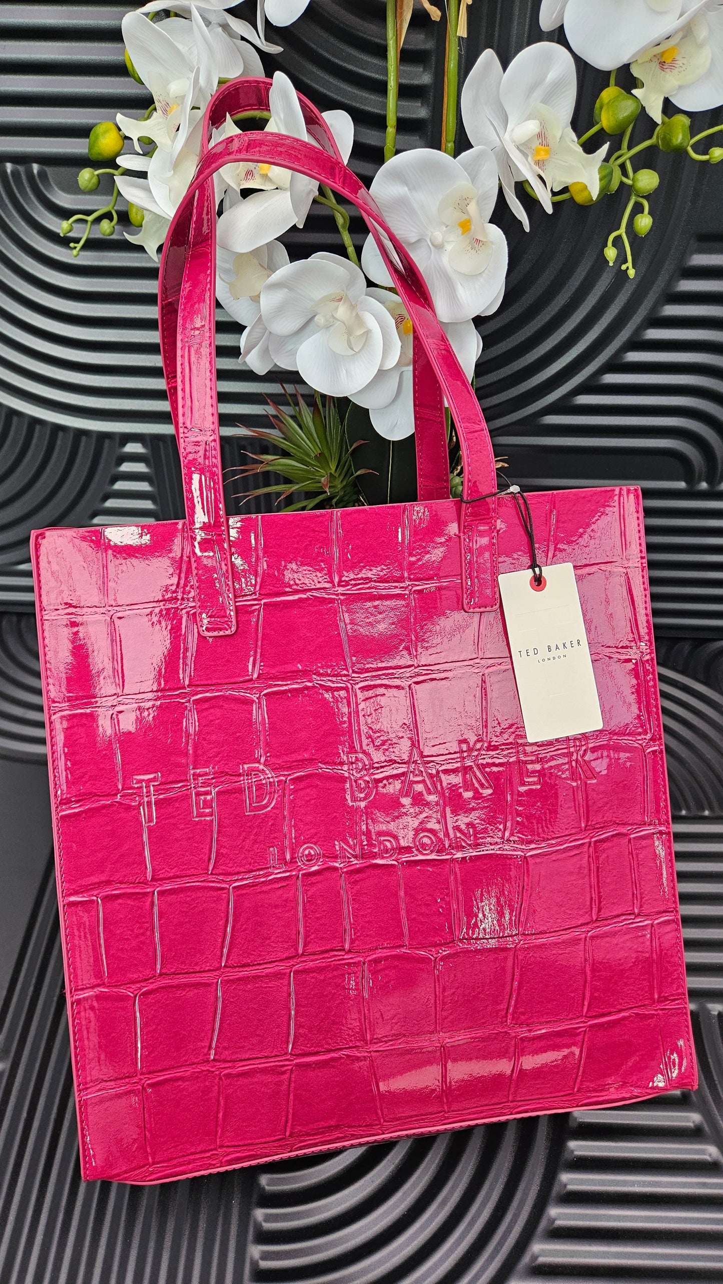 Ted Baker Croc Effect Medium/ Large Icon Bag in Pink