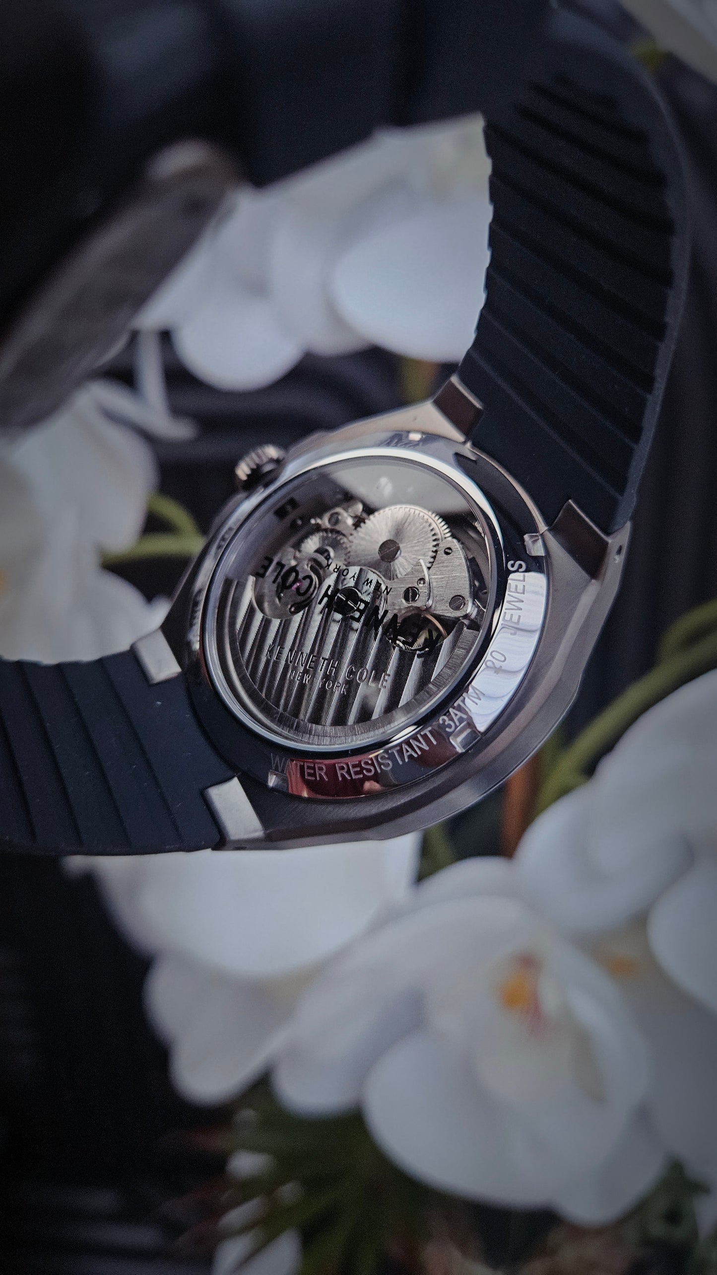Kenneth Cole Navy & Gunmetal Tone Automatic Skeleton Watch