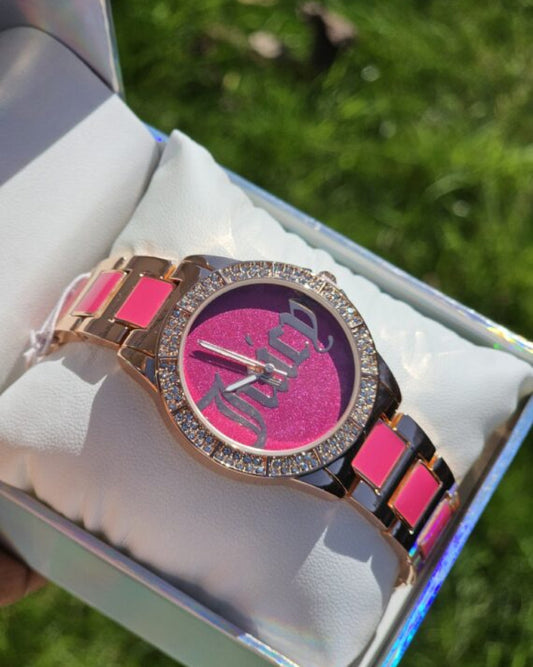 Juicy Couture pink and gold watch