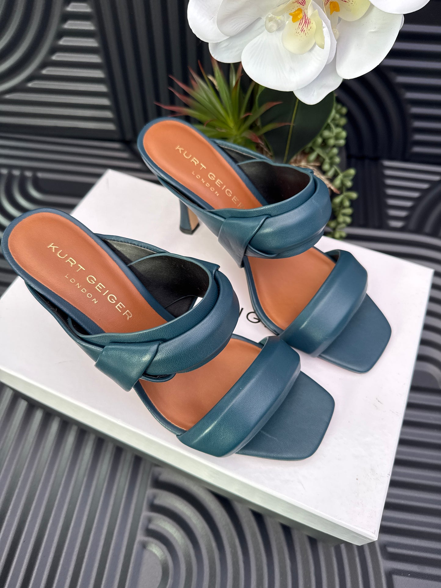Strappy heeled mule sandal