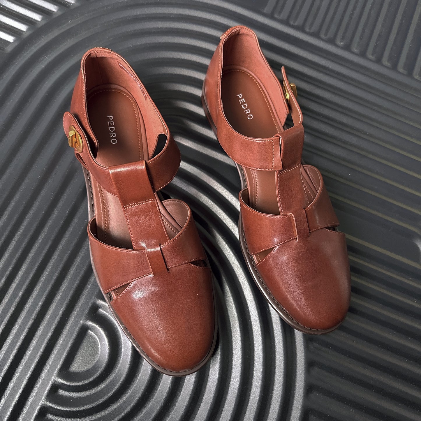 Leather Covered Sandals Brown