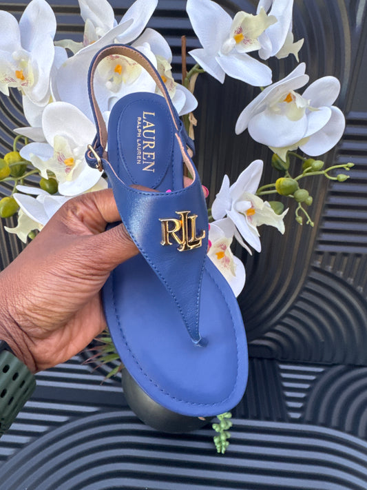 Ralph Lauren Blue T-Bar Sandals