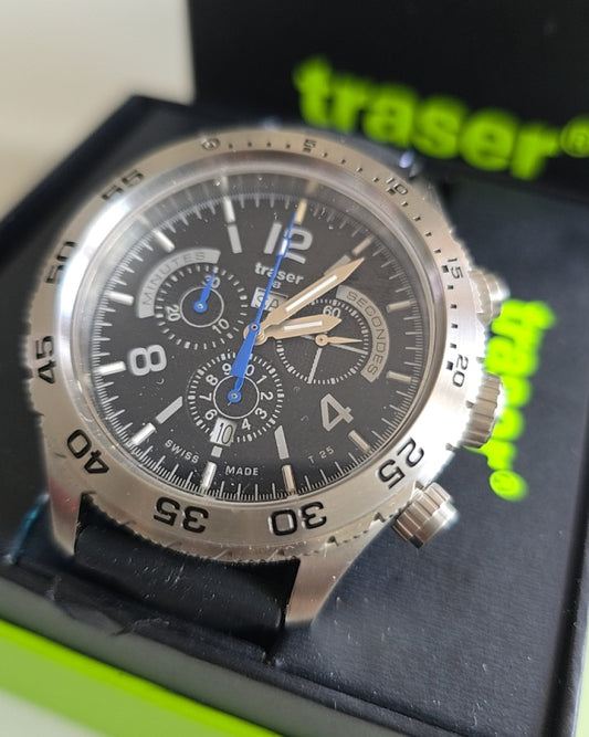 TRASER Chronograph Black Strap Watch