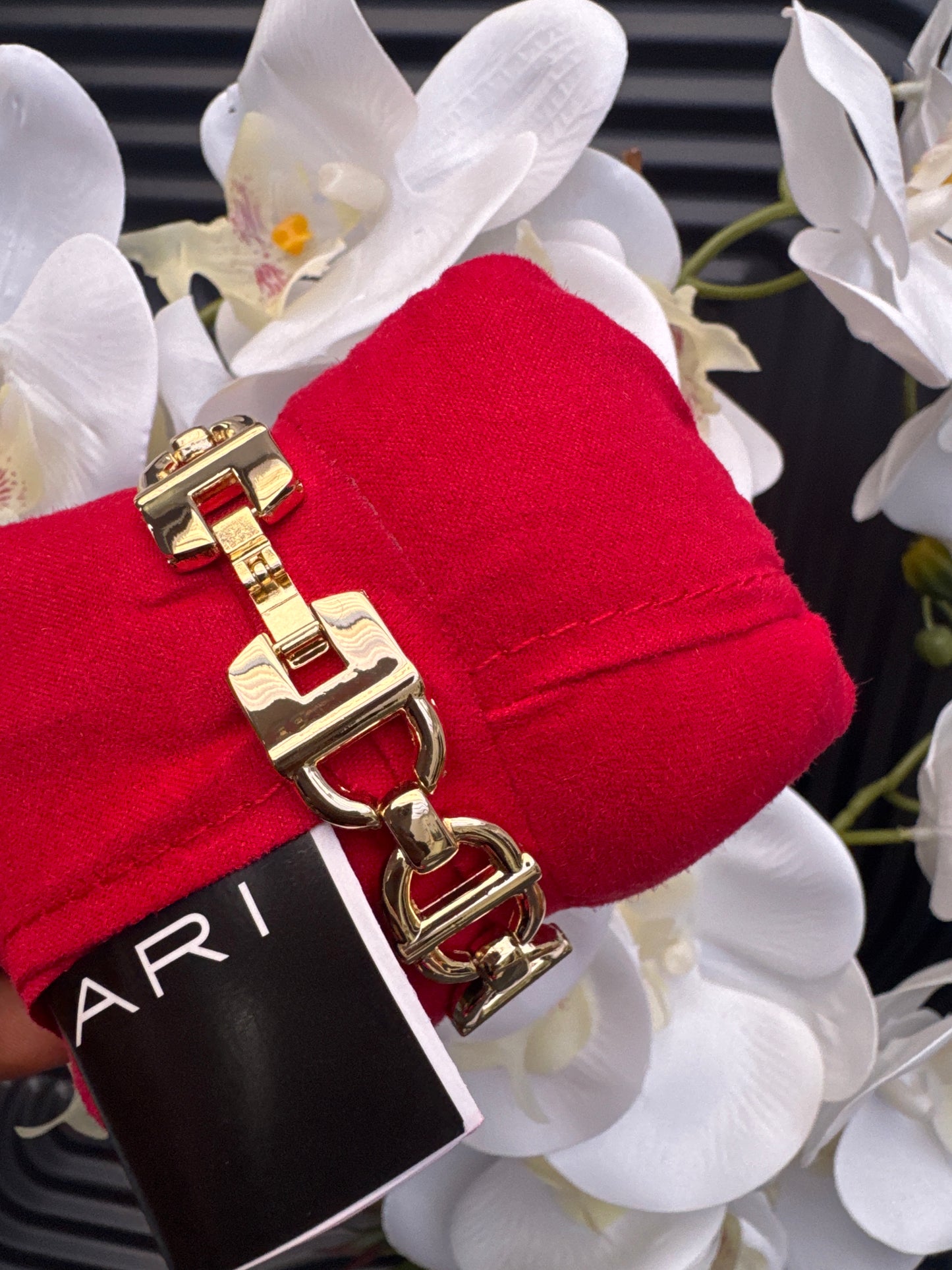 Gold Tone Chain Strap Watch