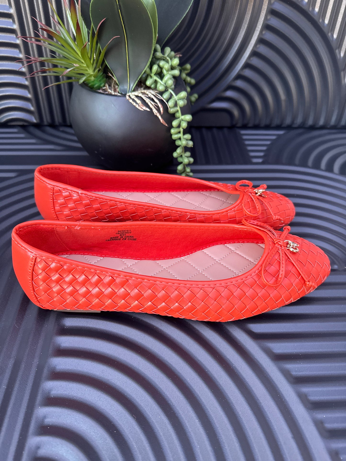 Weave Bow Ballet Pumps