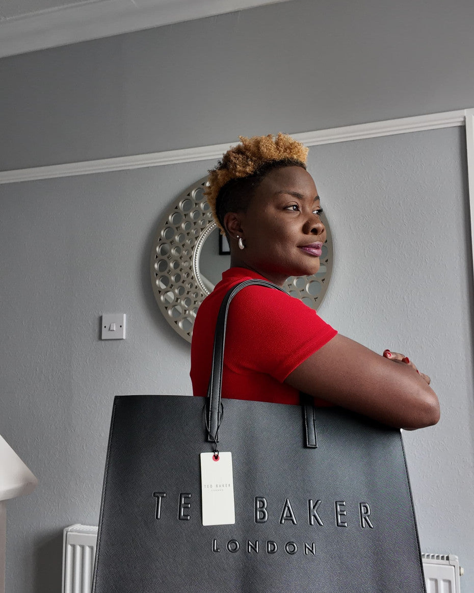 ⭐️TED BAKER London サイズ2⭐️ 美品 Baker London Crosshatch Large Icon Bag Big Ted Baker Bag Ted Baker