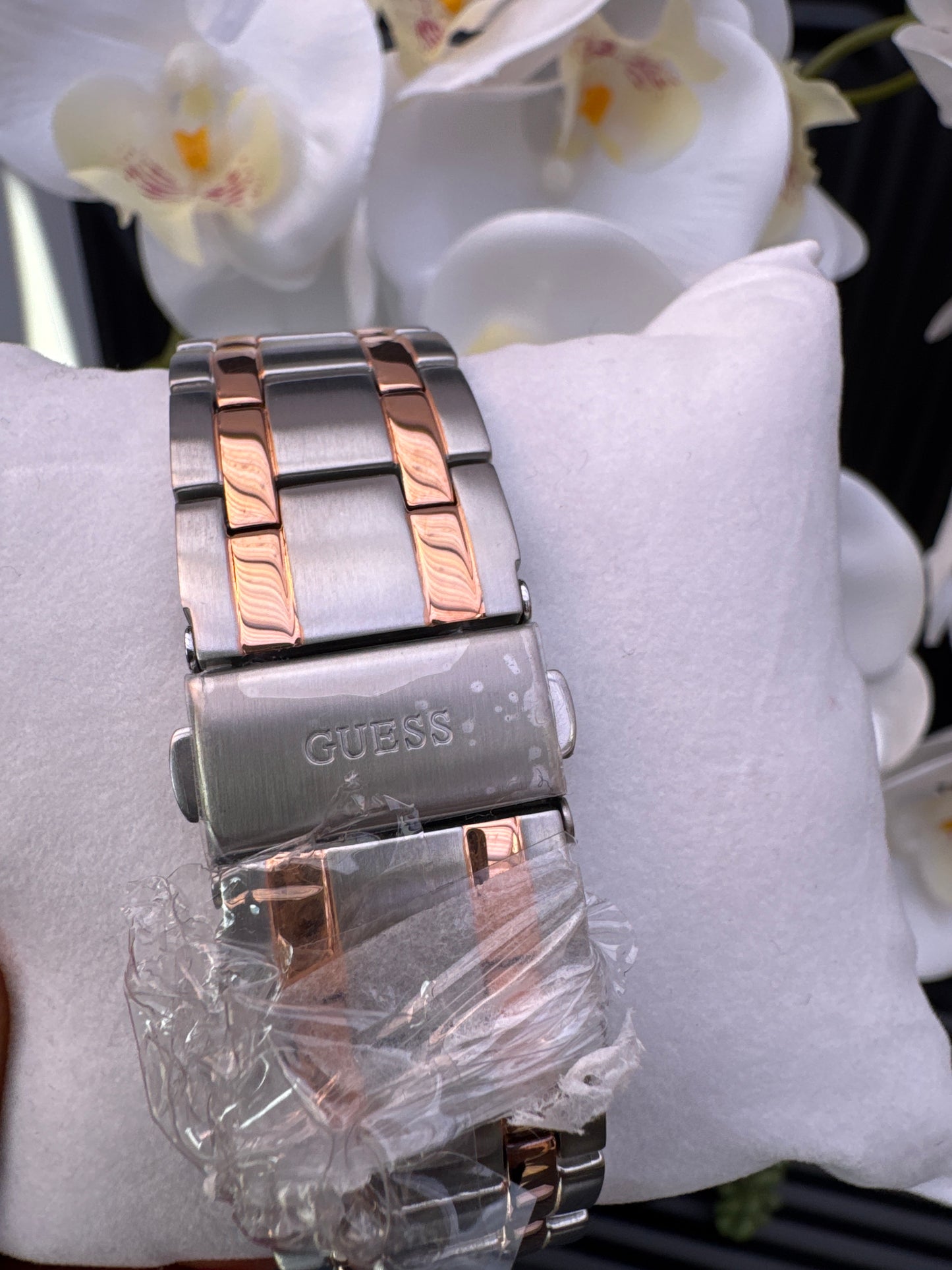 Guess Mens Premier Blue Dial Two Tone Watch