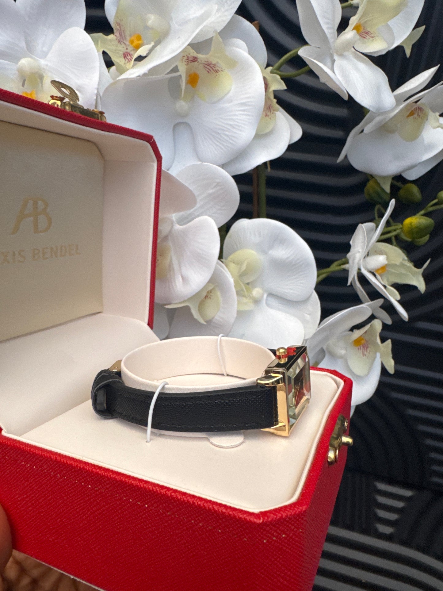 Black & Gold Tone Square Watch