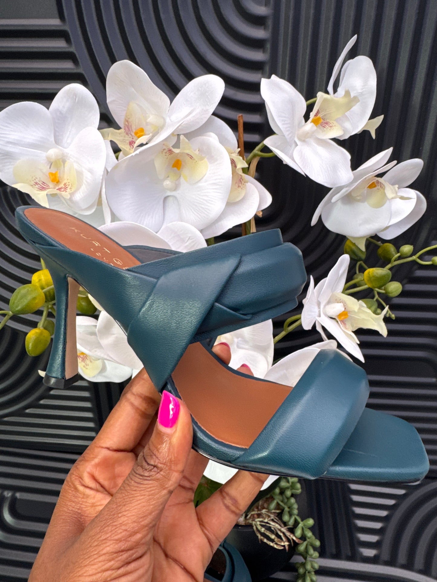 Strappy heeled mule sandal