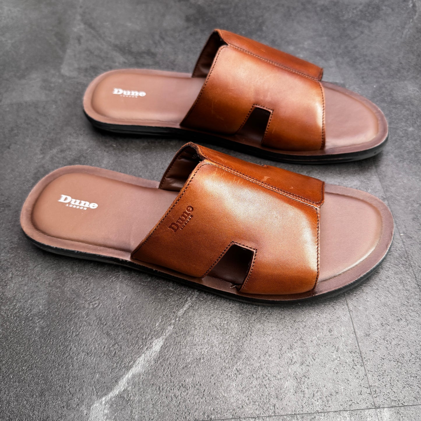 Brown Leather Flat Sandal for men