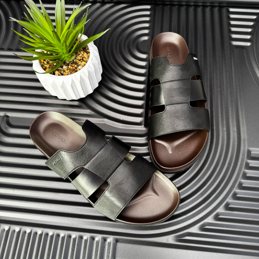 Men's Woven Slide Sandals in Black
