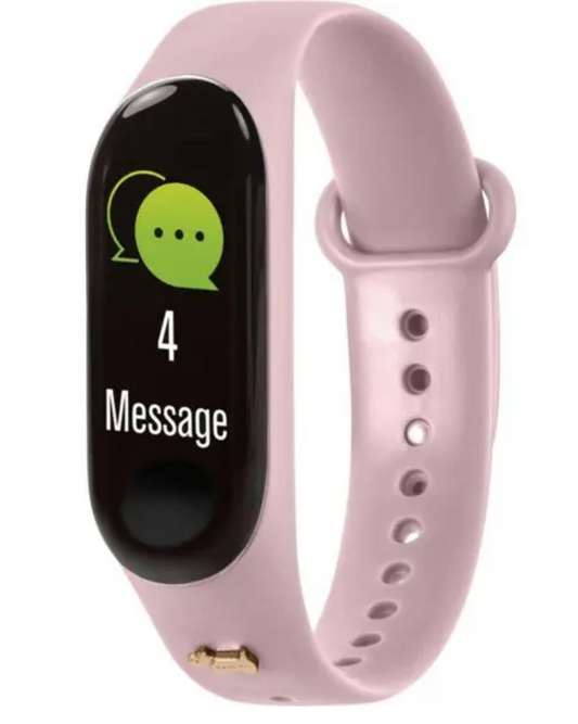 Digital Dial Pink Rubber Strap Ladies Smart watch