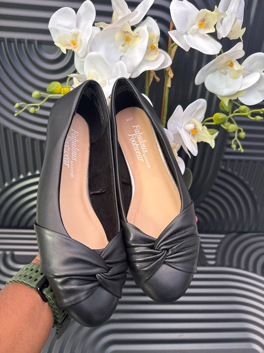 Black Twist Front Ballet Shoes