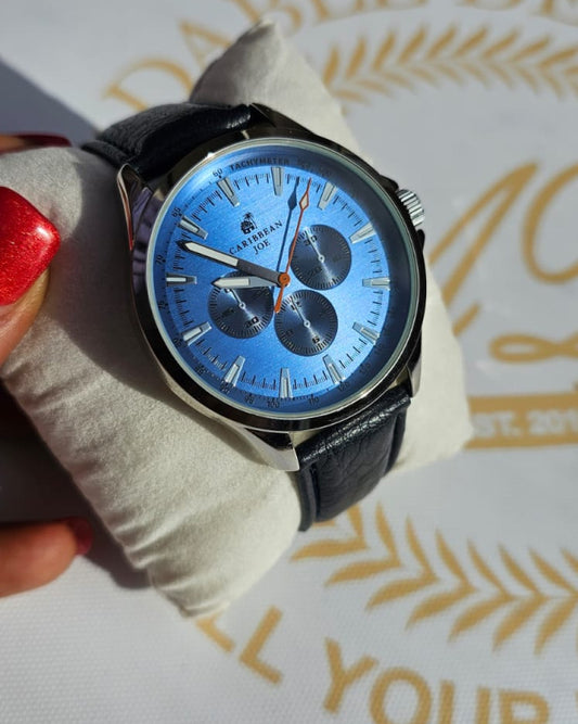 Menâ€™s Leather Chronograph Watch