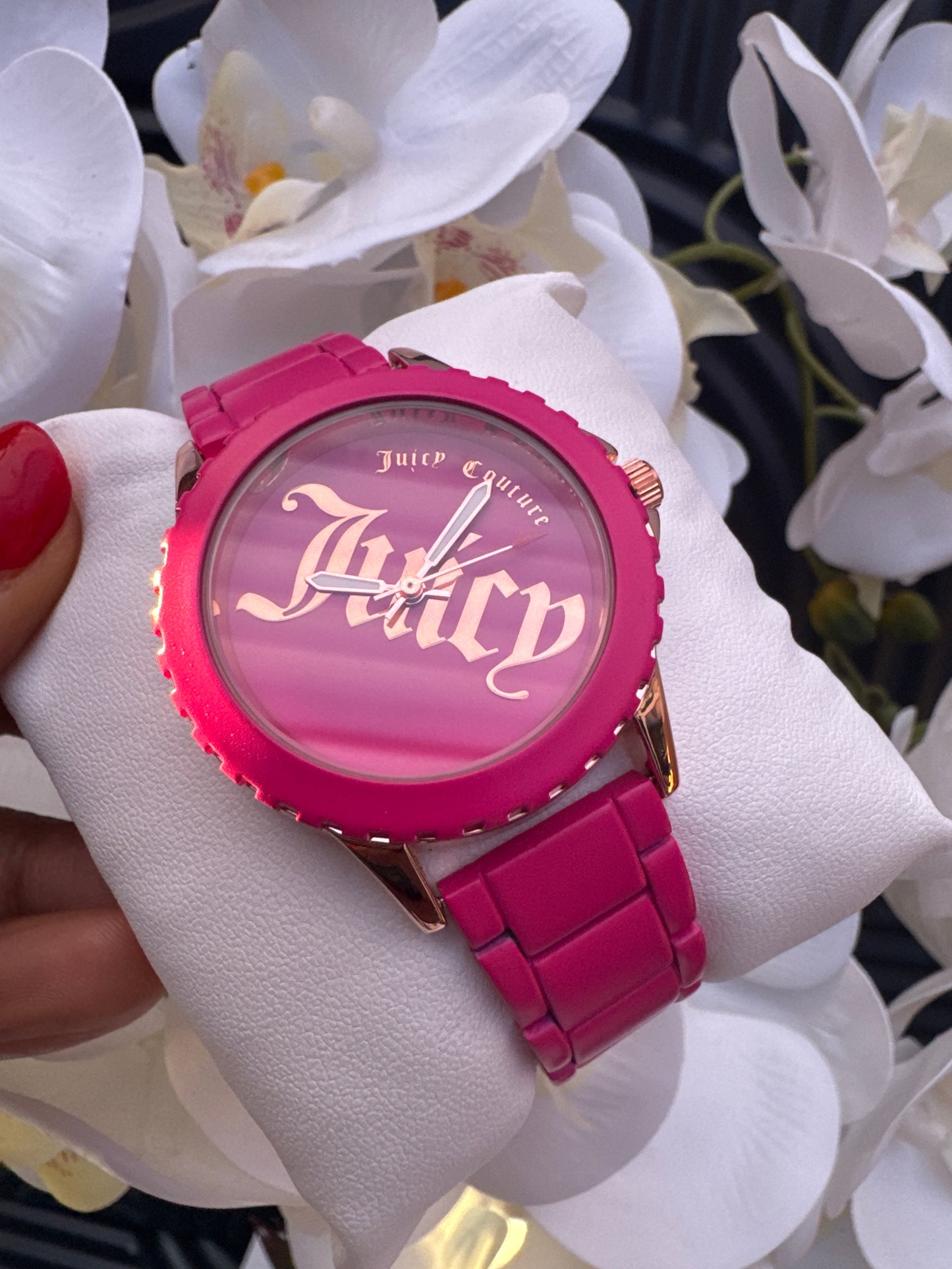 Juicy Couture bracelet strap pink watch