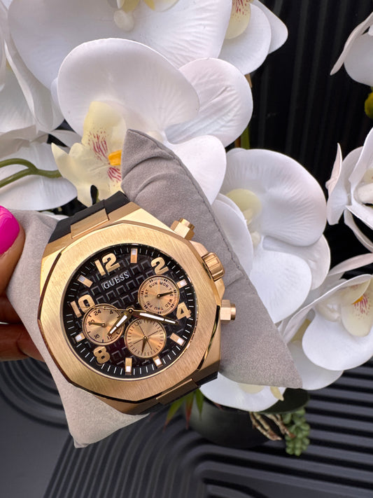 Guess  Black & Gold Tone Empire Chronograph Watch