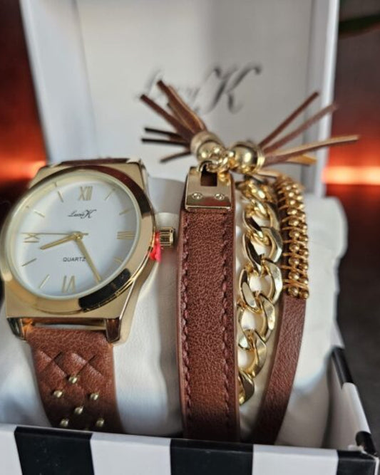Leather Watch with bracelet