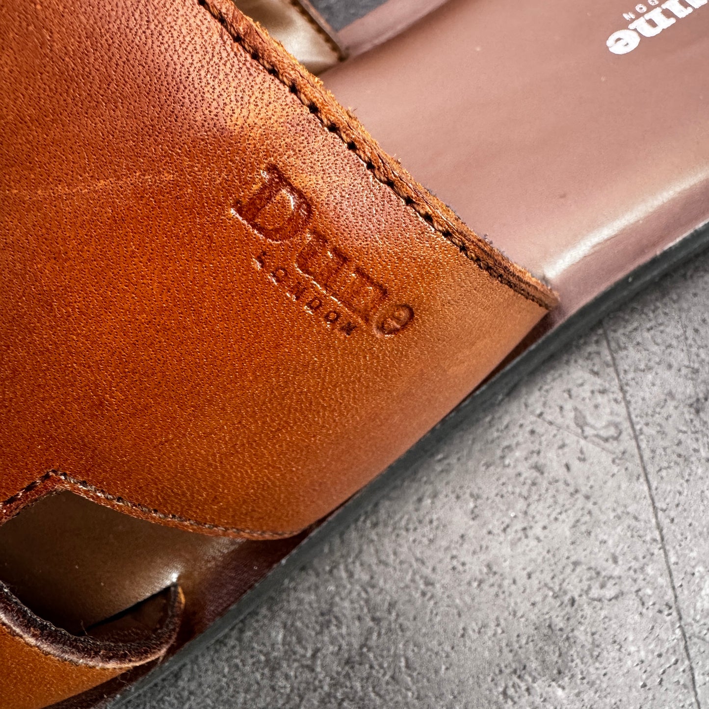 Brown Leather Flat Sandal for men