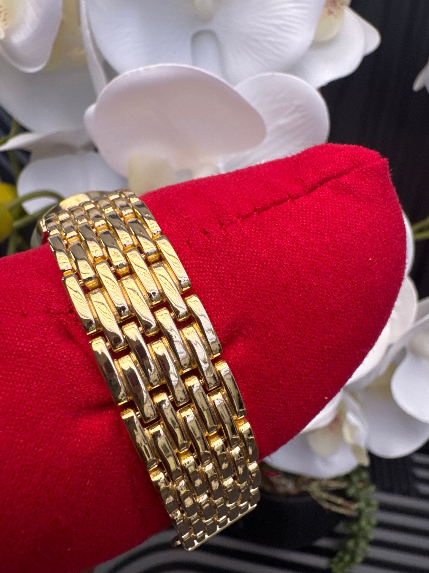 Gold Tone Oval Dial Watch