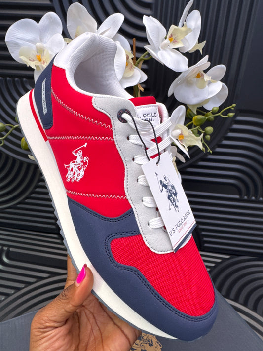 Navy & Red Logo Trainers