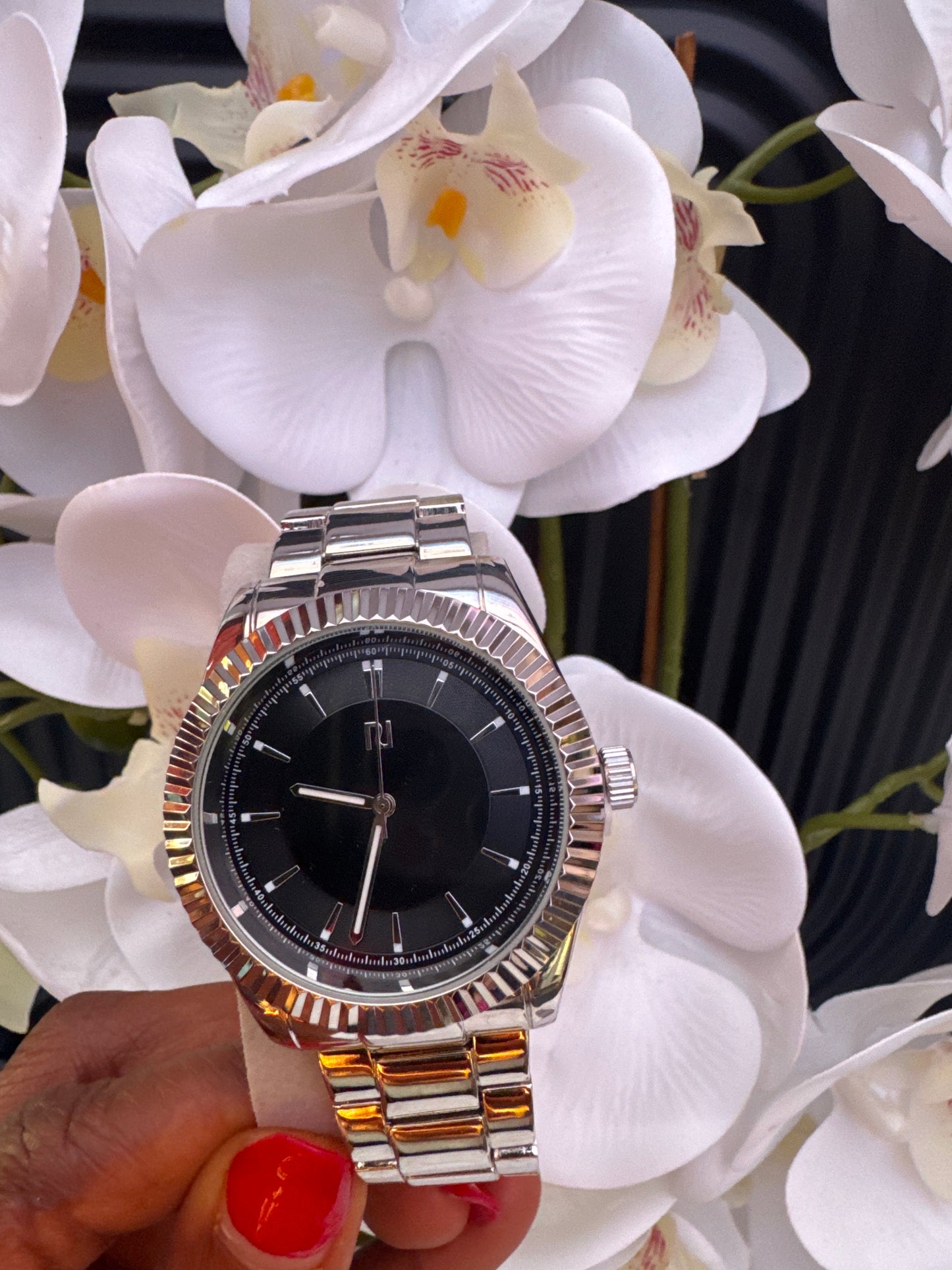 Silver Bracelet watch with Box