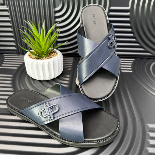 Men's Icon Cross Sandals in Navy