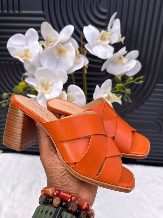 Carvela Orange Block heel sandal