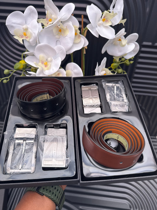 Leather Belt Gift Set for Men
