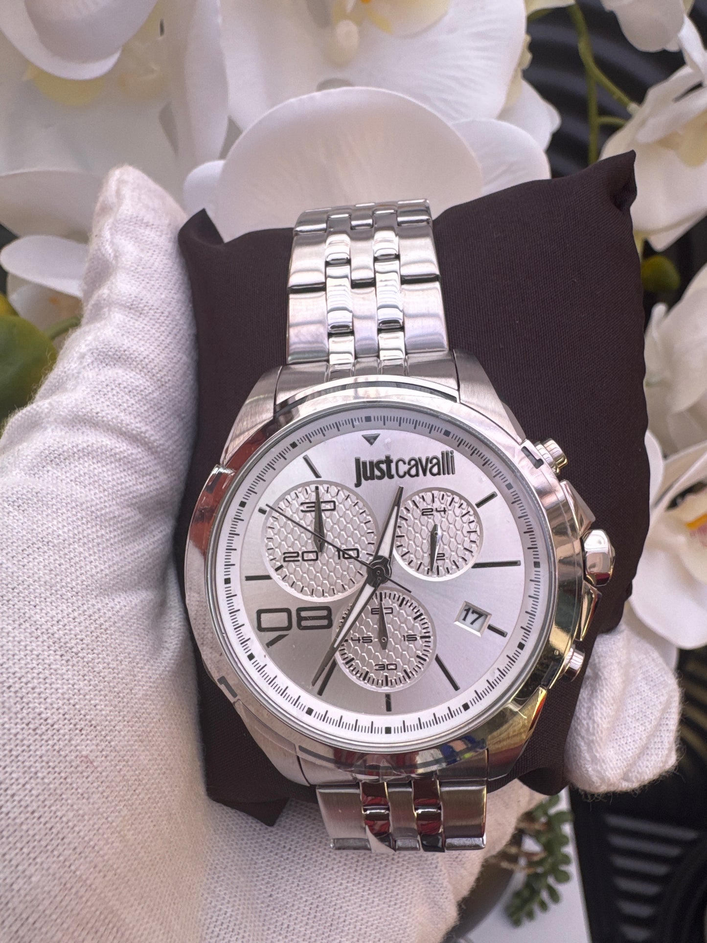 Just Cavalli Chronograph SIlver Watch for men
