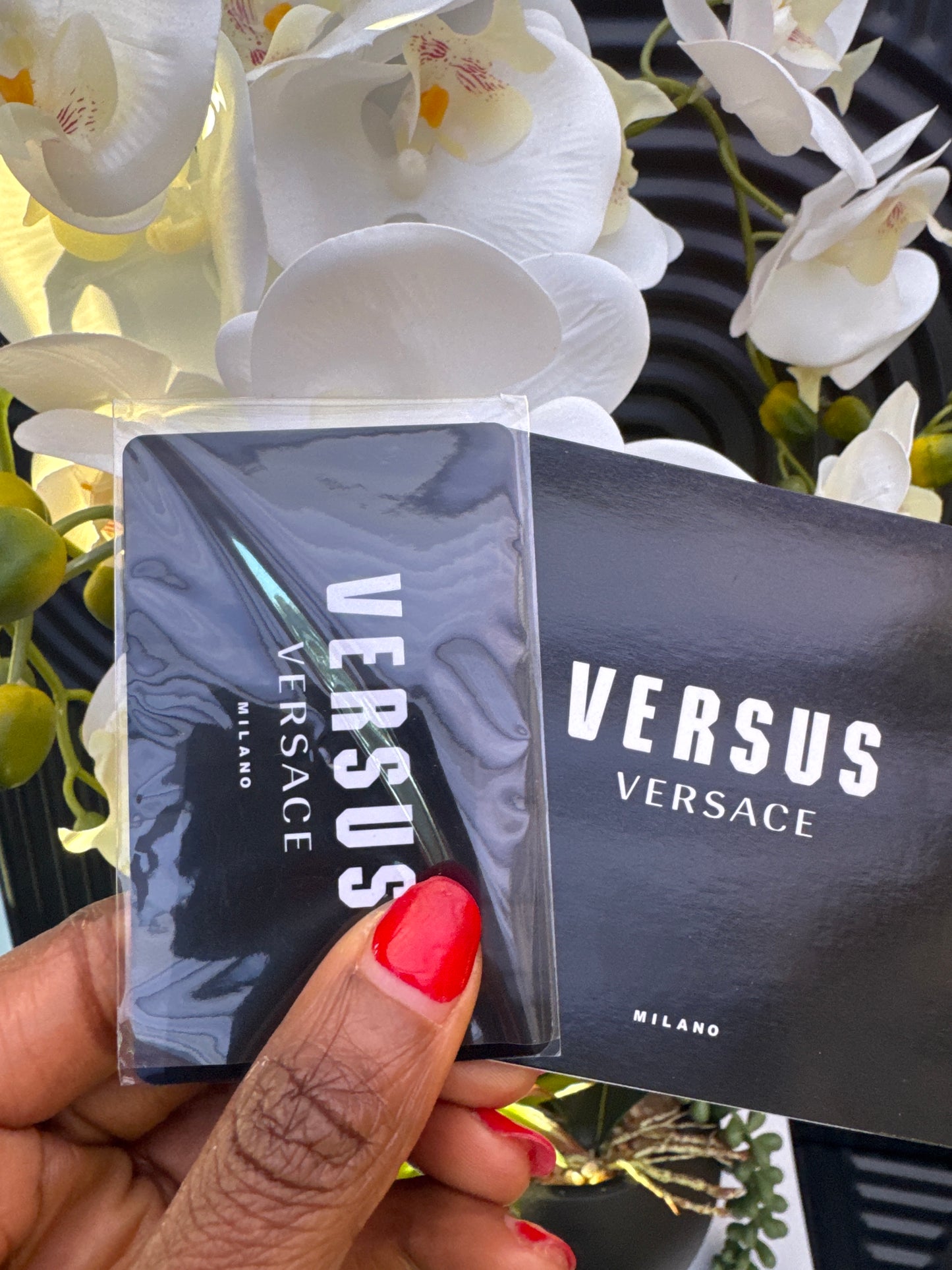 Versus Versace Black Leather Chronograph Watch