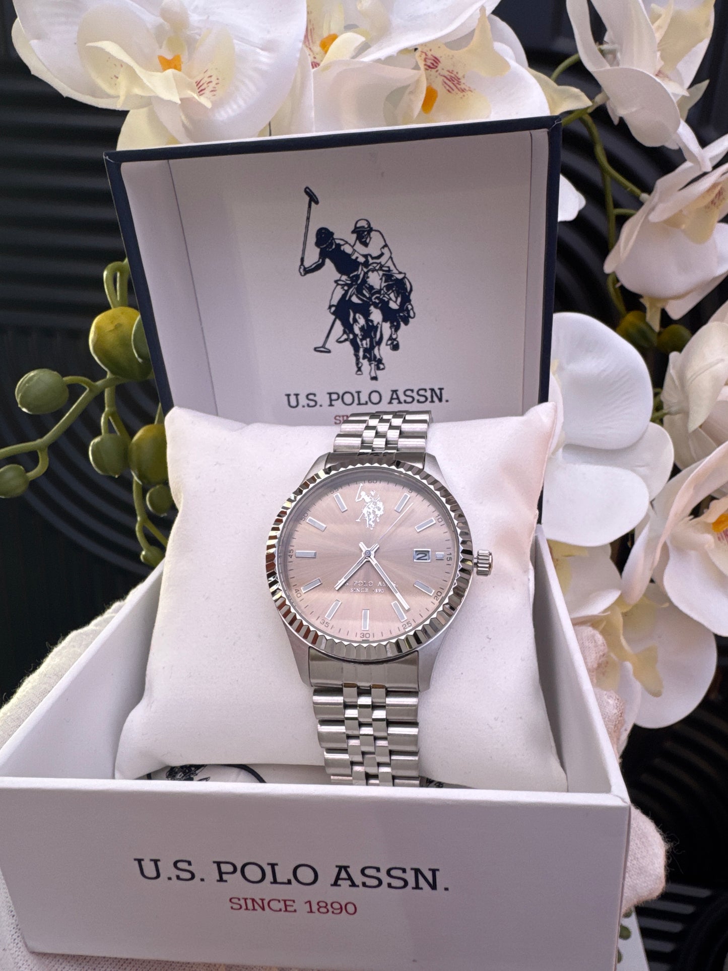 US Polo Silver Tone Watch