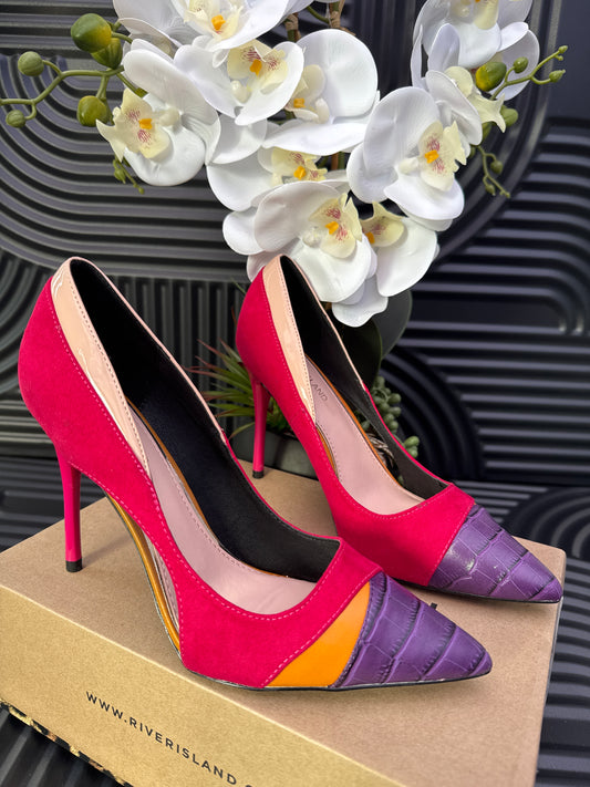 River Island Colour Block Pointed Toe Heels