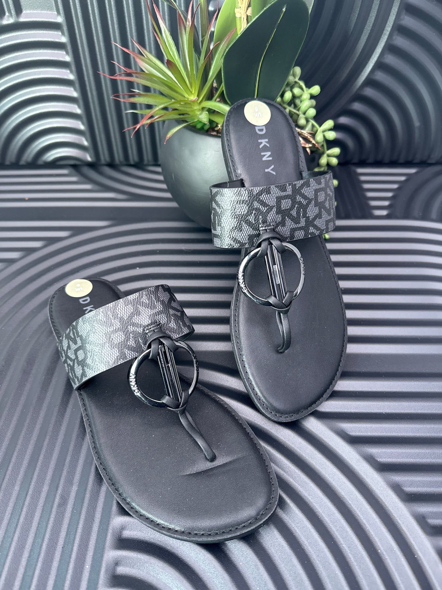 DKNY Monogram Flat Sandal