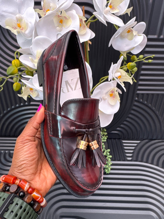 Burgundy Tassel Loafers