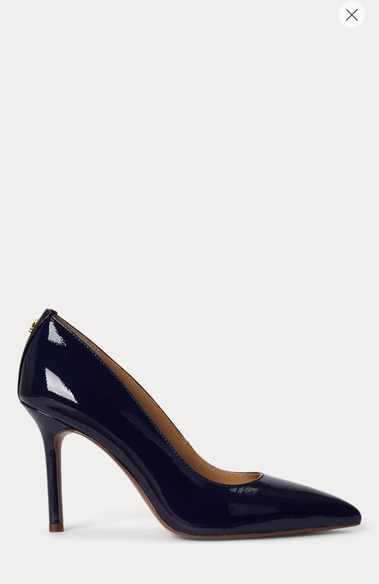 RL Patent Navy Leather Pumps