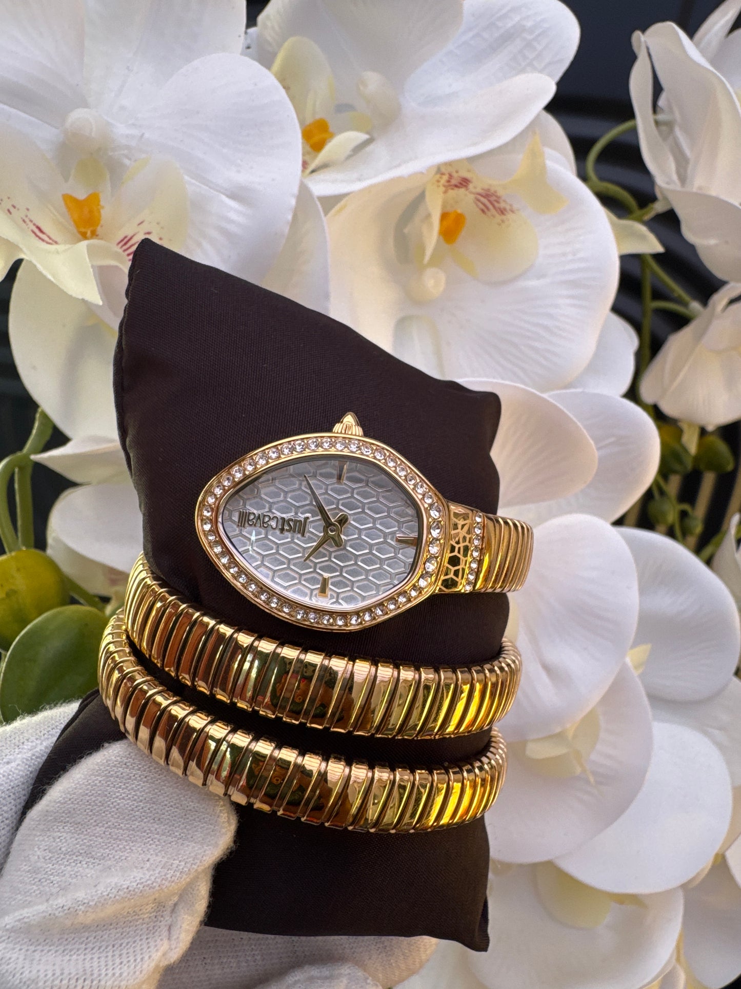 Just Cavalli Gold Tone Bracelet Watch