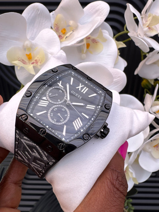 GUESS Patterned Strap Watch