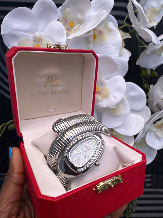 Silver Tone Diamante Embellished Watch