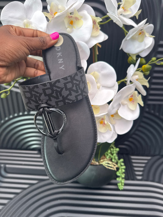 DKNY Monogram Flat Sandal