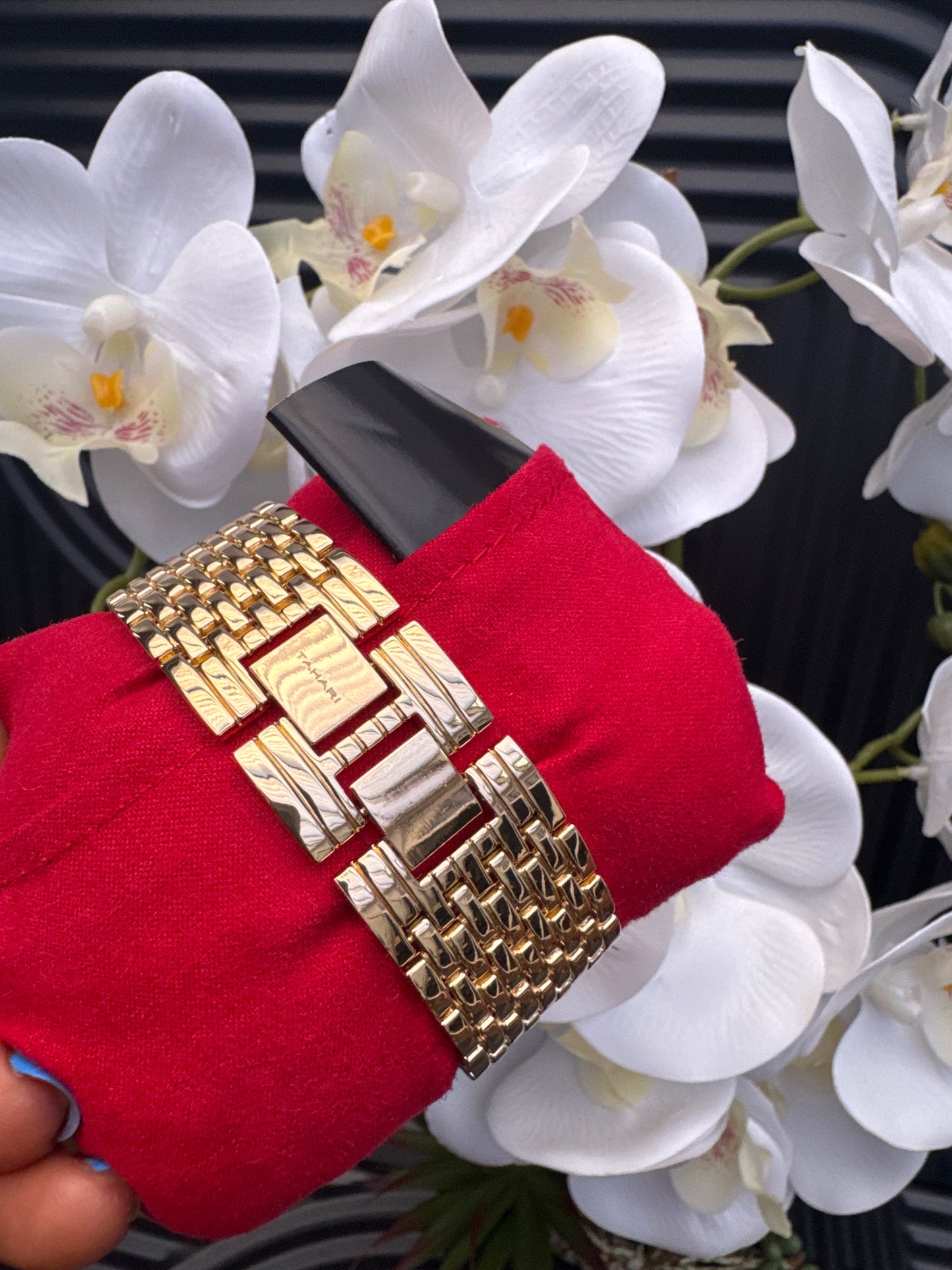 Gold Tone Square Case Watch