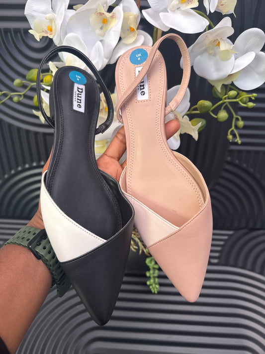 Colour Block pointed flat shoes