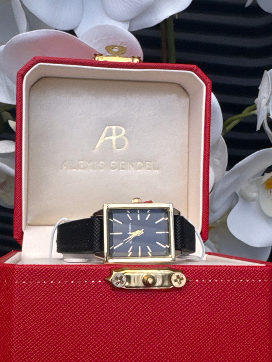 Black & Gold Tone Square Watch