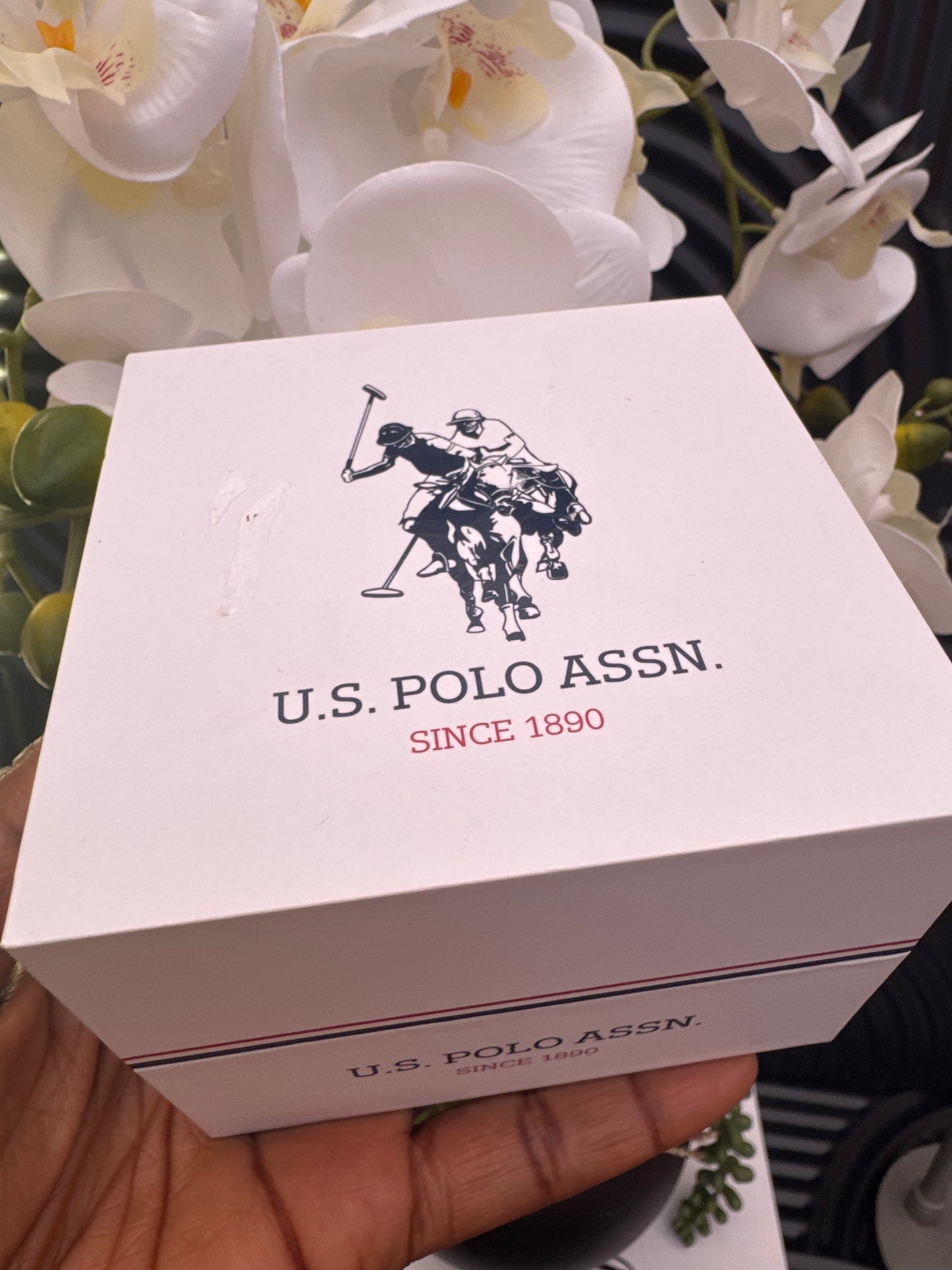 US Polo Silver Tone Watch with Chocolate Dial