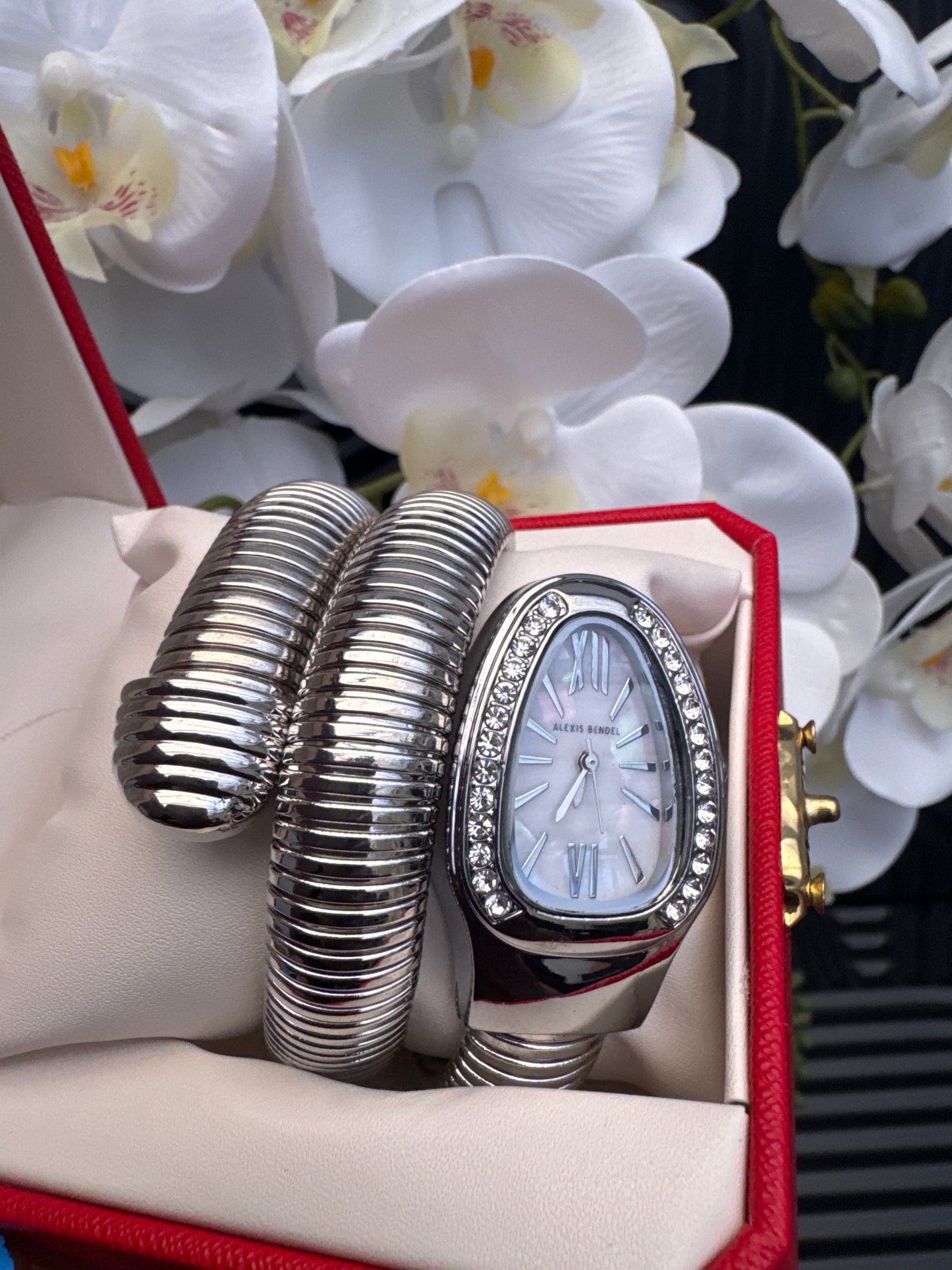 Silver Tone Diamante Embellished Watch