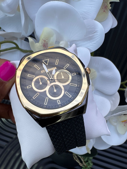 Steve Madden Black Strap Silicon Watch