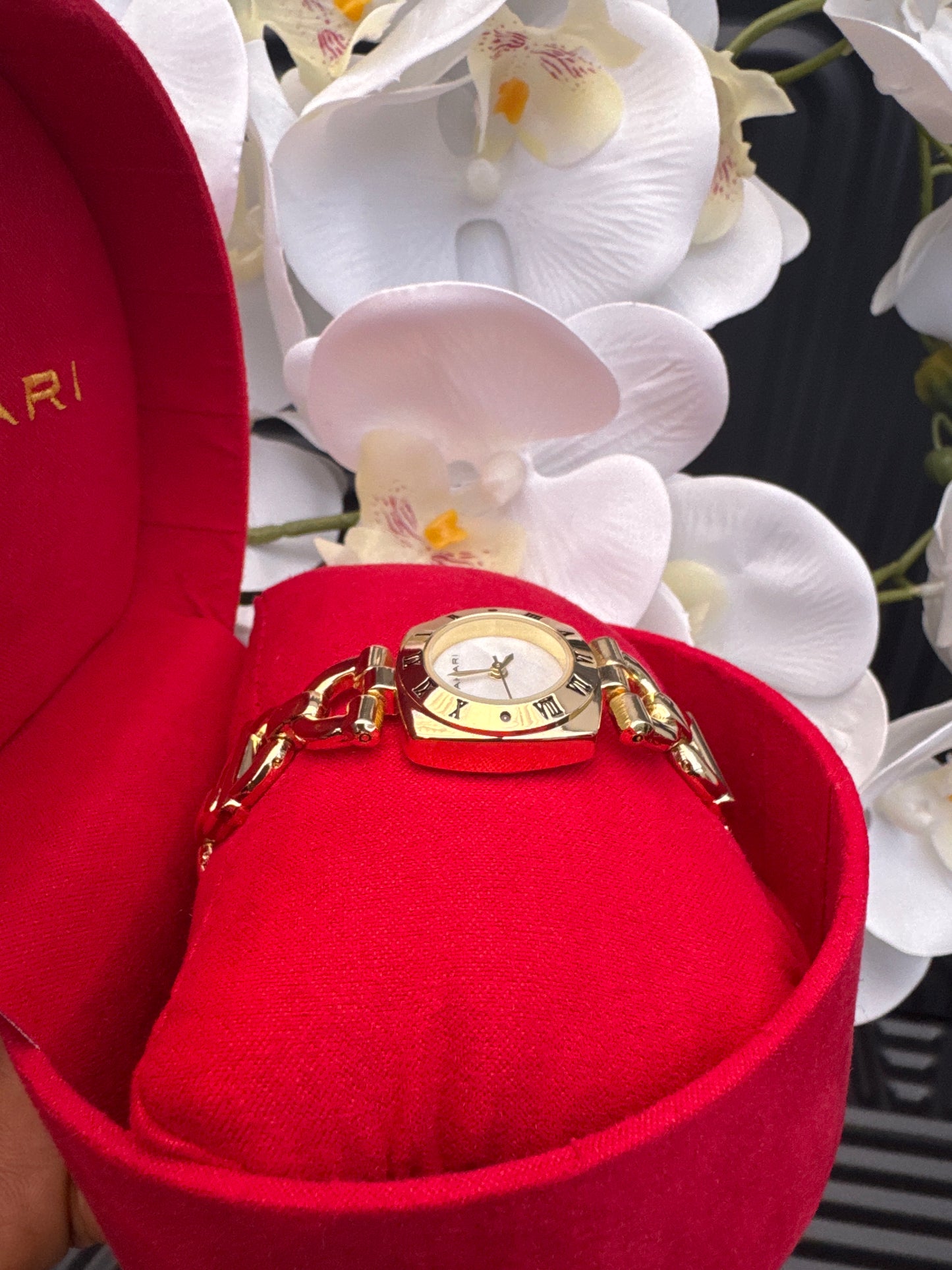 Gold Tone Chain Strap Watch