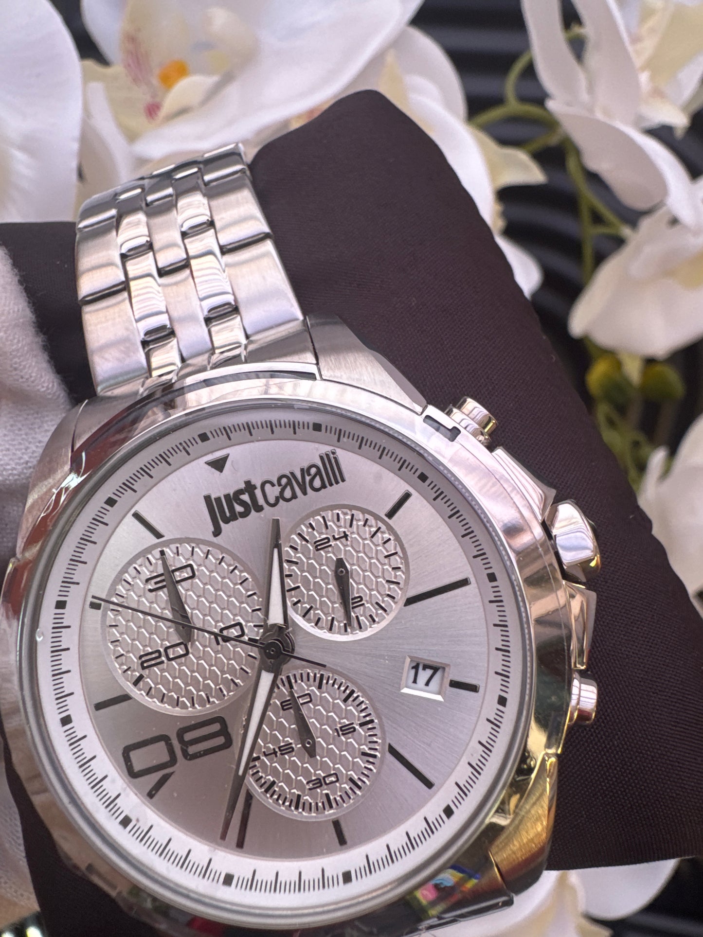 Just Cavalli Chronograph SIlver Watch for men