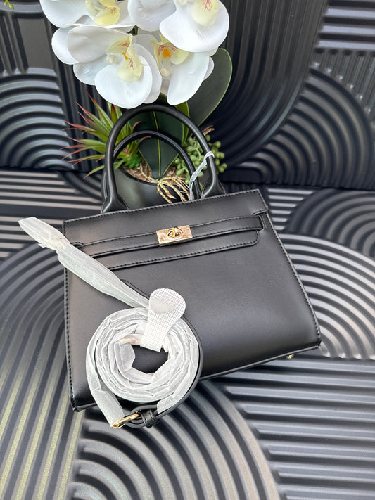 Black Top Handle Crossbody Bag