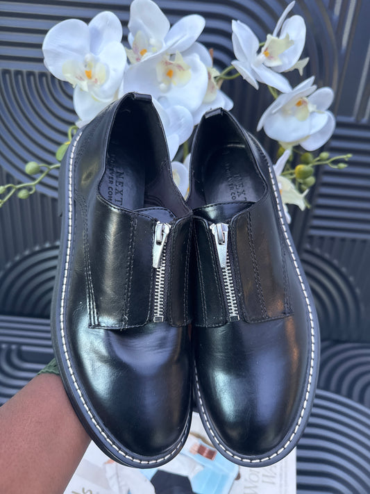 Black Zip effect brogues