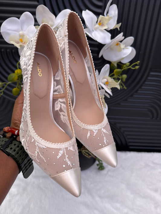 ALDO lace detail heels